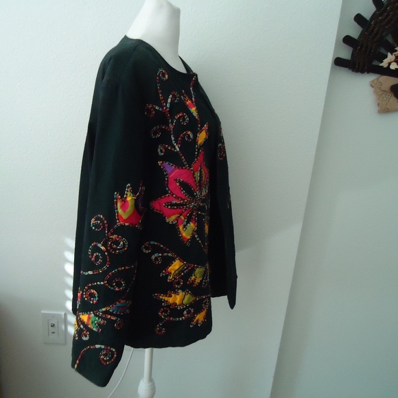 DRAPERS&DAMONS Women's Open Front Blazer 100% Cotton Size-1X - Picture 6 of 13